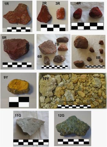 earth pigments from the pigment production site of the Koan agora